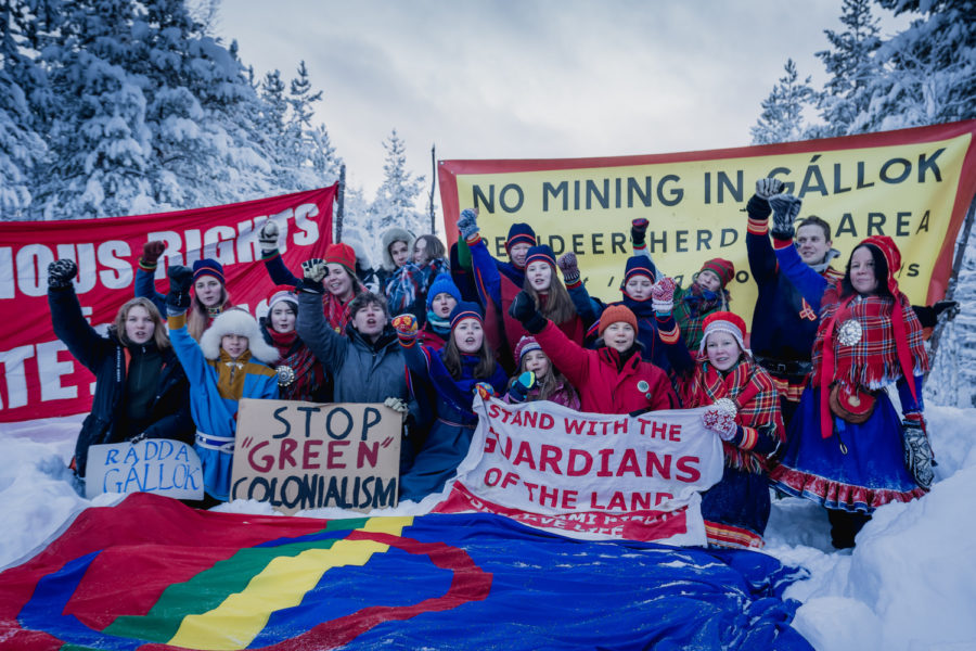 Medlemmar i Fridays for Future och samiska ungdomsorganisationen Sáminuorra protesterade i helgen mot de planer som gruvbolaget Beowulf  har på en gruva i Gállok/Kallak.
