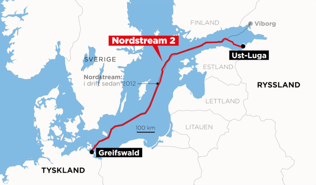 Gasledningen Nordstream 2 är färdigbyggd, men har ännu inte tagits i bruk.
