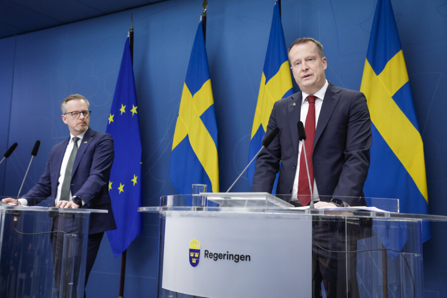 Finansminister Mikael Damberg och integrations- och migrationsminister Anders Ygeman håller en pressträff för att presentera budgetnyheter med anledning av flyktingmottagandet.