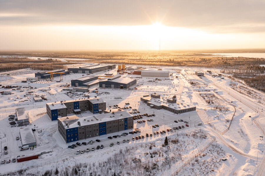 Byggarbetsplatsen för det planerade kärnkraftverket Hanhikivi i Pyhäjoki.