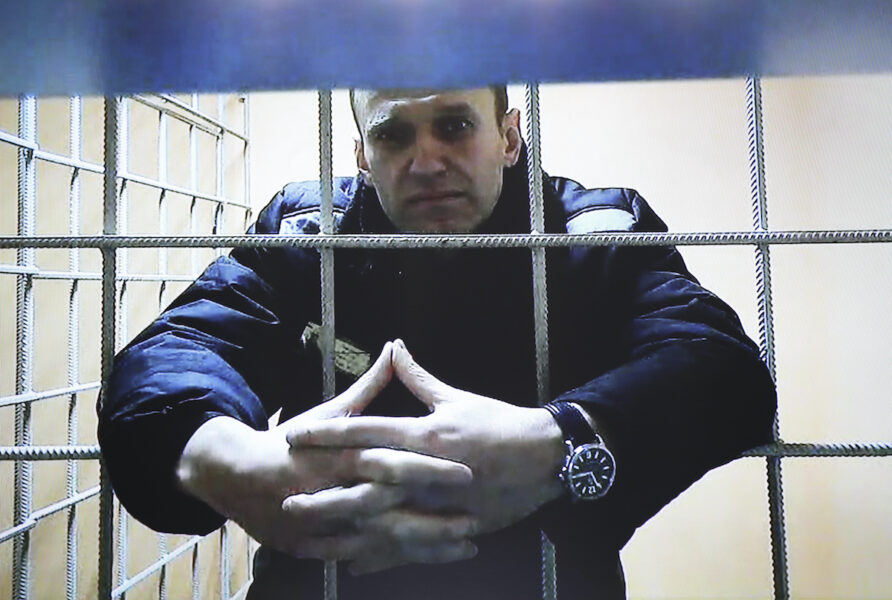 Ryske oppositionsledaren Aleksej Navalnyj i fängelset i december.