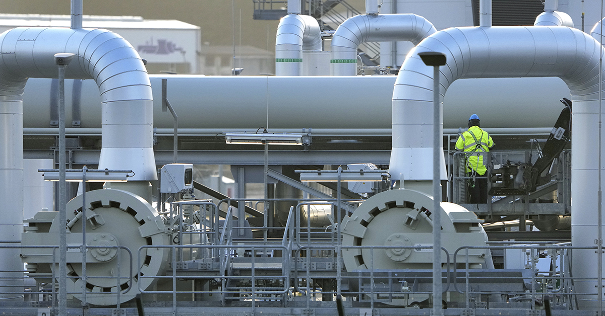 Här byggs gasledningar till Nord stream 2, ett fossilgasprojekt som nyligen gick i konkurs.