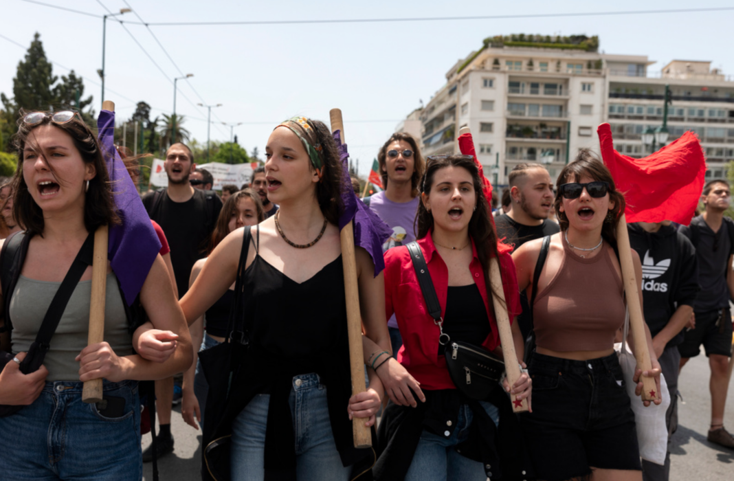 1 maj i Aten, Grekland.