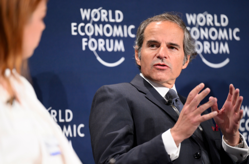 IAEA:s generaldirektör Rafael Mariano Grossi i Davos förra veckan.