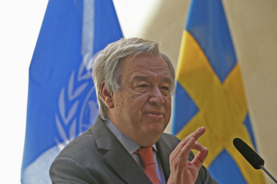 FN:s generalsekreterare António Guterres är i Sverige för att delta i högnivåmötet Stockholm+50.