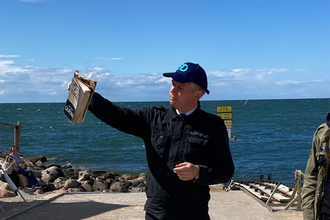 Högerextremisten Rasmus Paludan är på plats under Almedalsveckan i Visby, men få bryr sig.