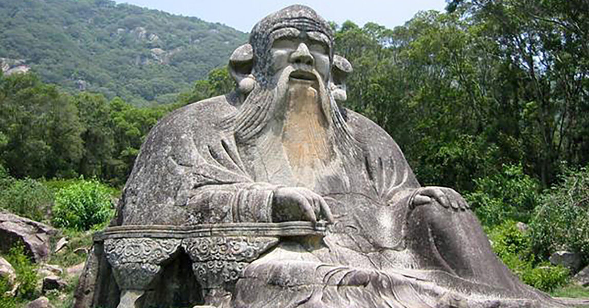 Lao Zi i sten vid Qingyuan-berget norr om Quanzhou i Kina.