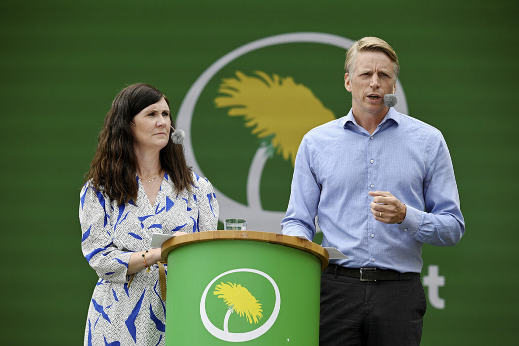 Miljöpartiets språkrör Märta Stenevi och Per Bolund under Almedalsveckan.