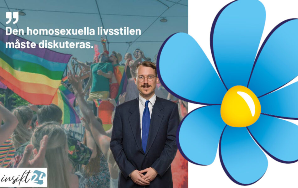  SD-politikern och chefredaktören Simon O Pettersson kallar samkönade äktenskap något "väsensskilt" och menar att homosexualitet inte "problematiseras" Foto: Kollage.