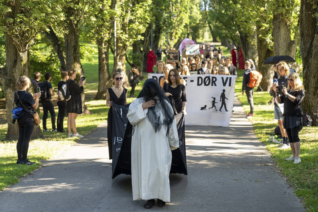 Sorgmarsch i Oslo 2021.