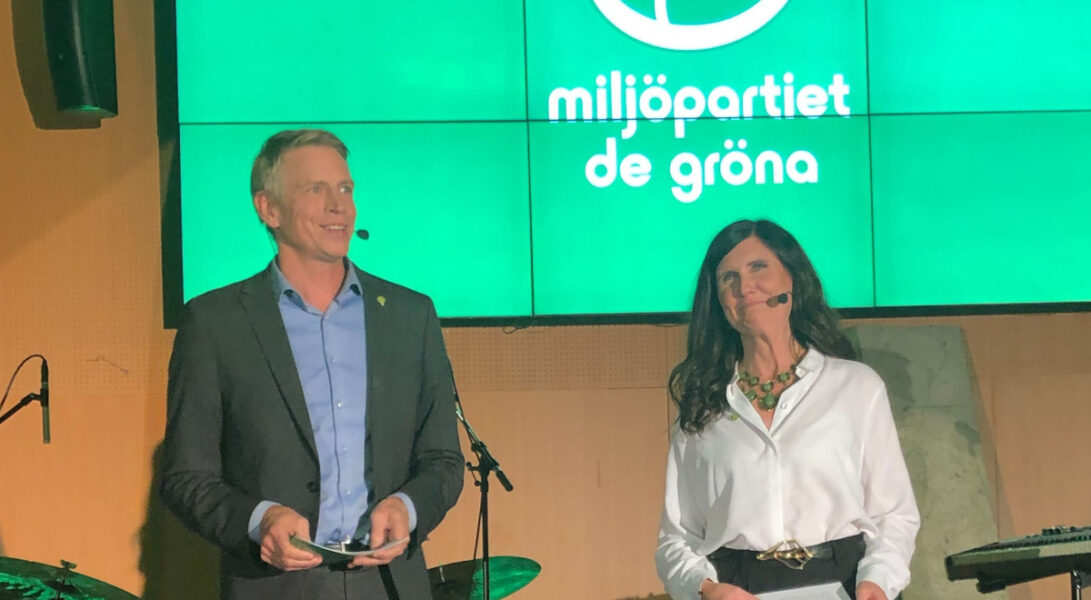 Miljöpartiets språkrör Per Bolund och Märta Stenevi.