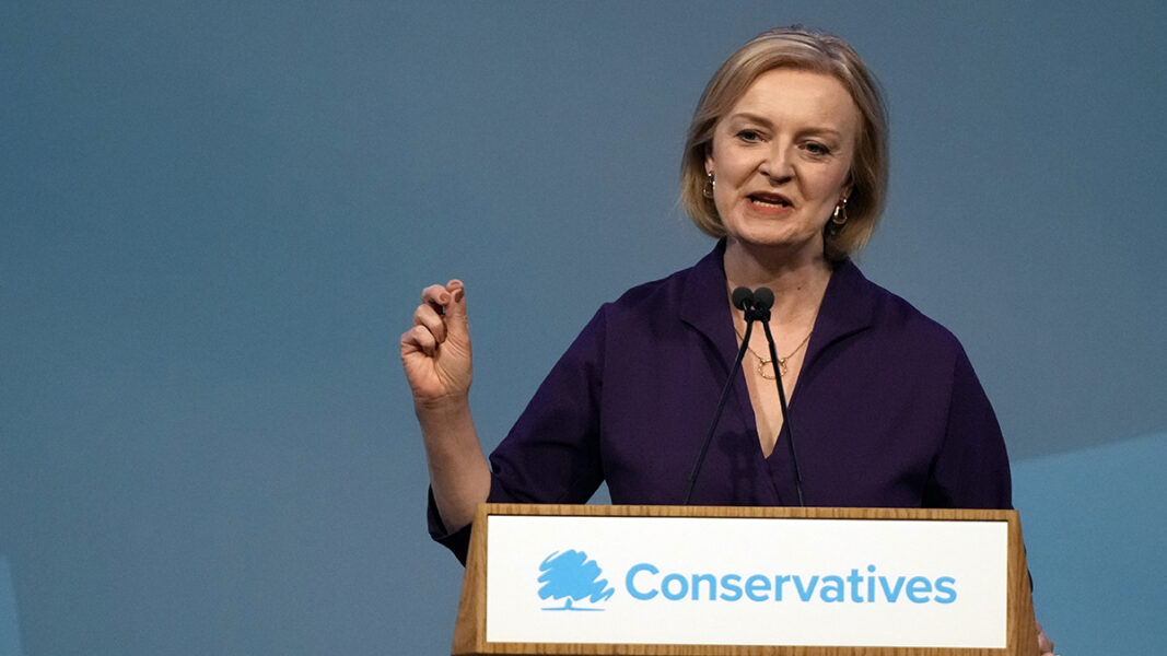 Liz Truss efter utnämningen till Konservativa partiets nya ledare.