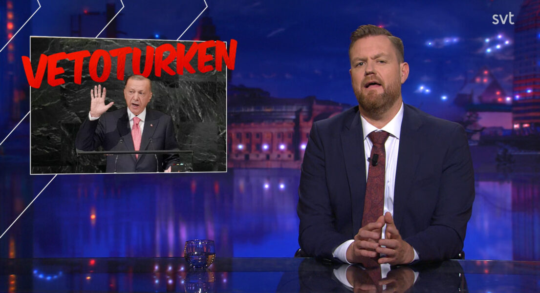 Inslaget om "Vetoturken" i satirprogrammet Svenska nyheter blev inte väl mottaget av turkisk media.