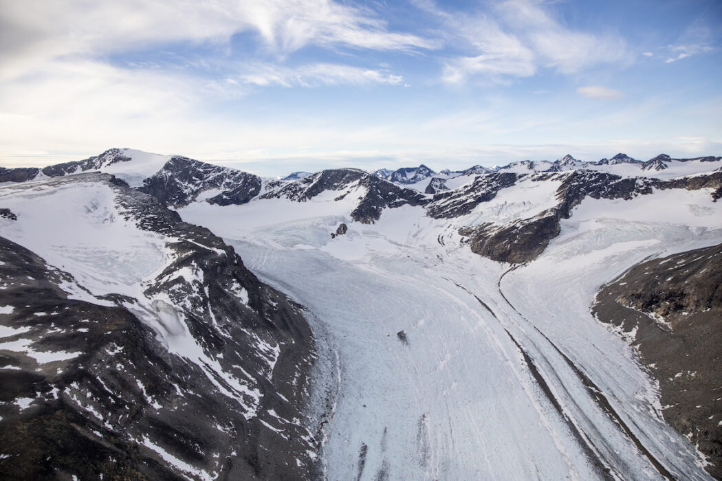 Glaciär i Jotunheimen, Norge.
