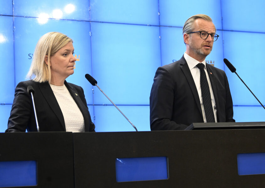 Socialdemokraternas partiordförande Magdalena Andersson och ekonomisk-politiska talesperson Mikael Damberg.