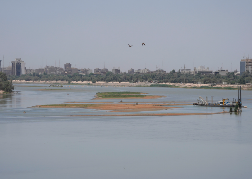 Låga vattennivåer i floden Tigris.