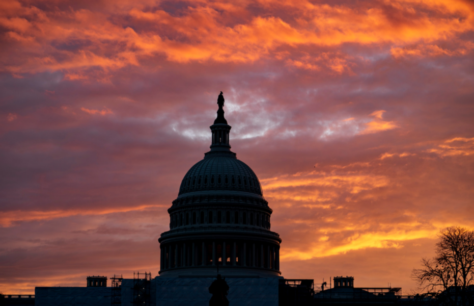 Vilka tar kontrollen över USA:s kongress? På bilden Kapitolium på en bild från i måndags.