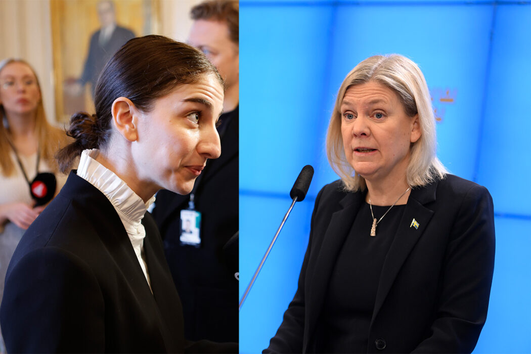 Romina Pourmokhtari (L) kritiseras av Magdalena Andersson (S) för att säga en sak, men göra något annat.