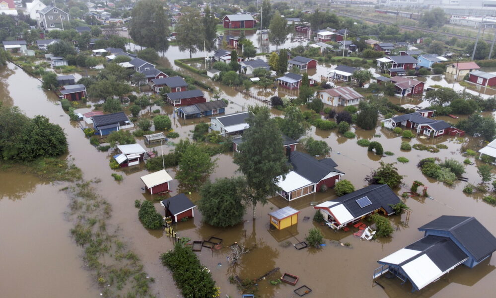 Bild från fjolårets översvämningar i Gävle.