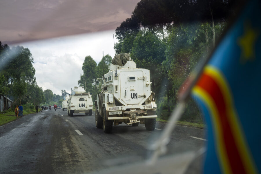 FN-fordon på patrull i östra Kongo-Kinshasa den 25 november.