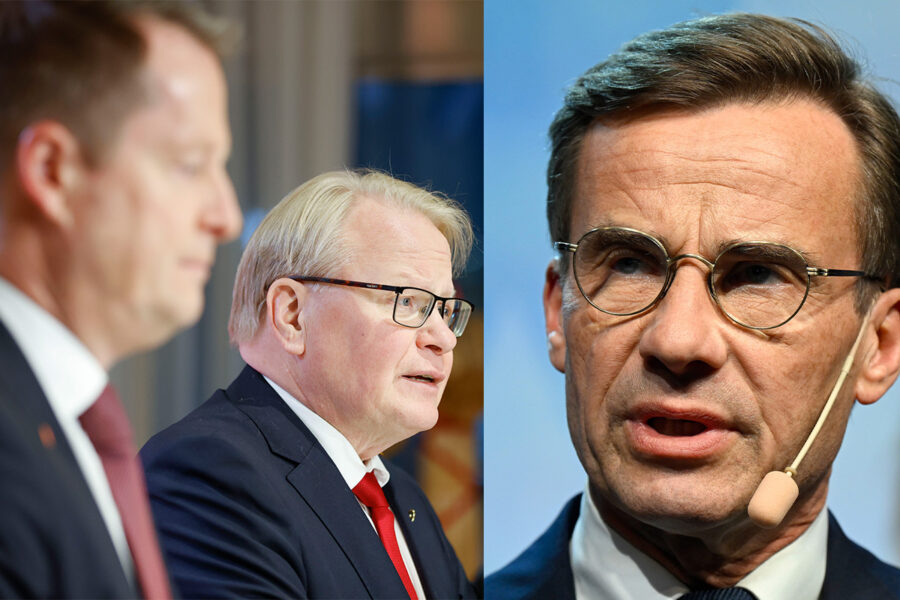 Anders Ygeman (S) och Peter Hultqvist (S) på pressträff om KU-anmälan mot statsminister Ulf Kristersson.