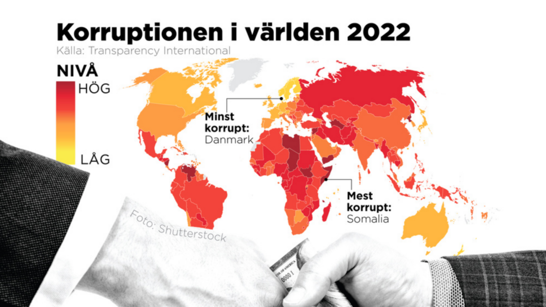 Transparency Internationals korruptionsindex för 2022.
