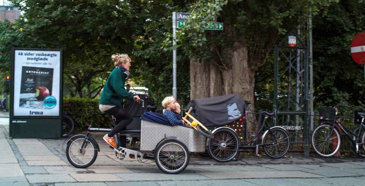 Lådcyklar är praktiska i städer som Köpenhamn där man har satsat på cyklismen.