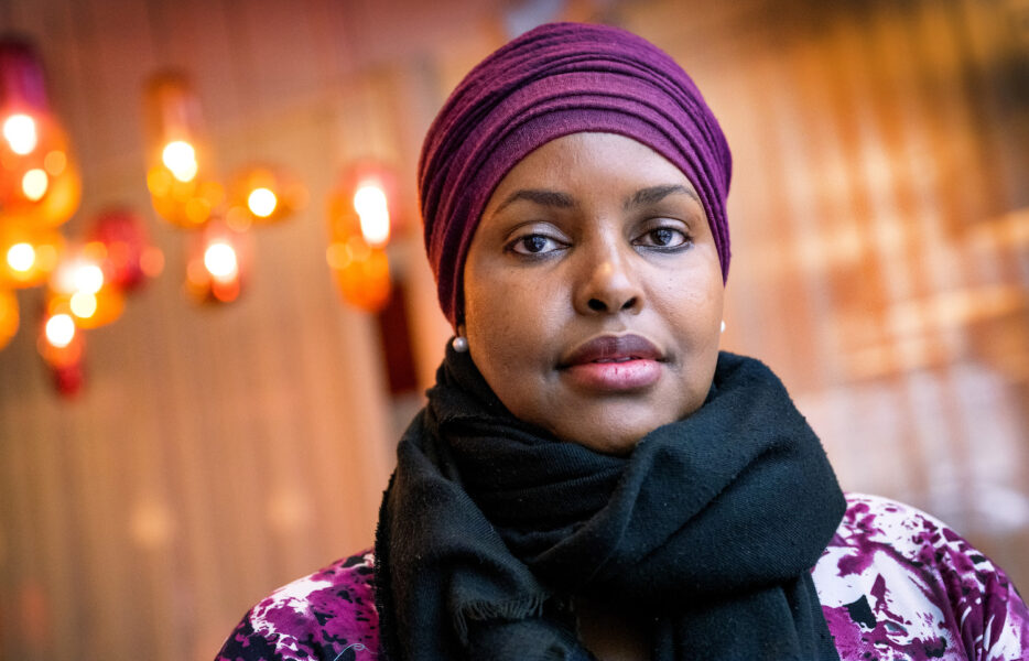 Sadia Allin, landchef på Plan International Somalia, under ett besök i Stockholm i samband med den internationella dagen mot könsstympning i februari.