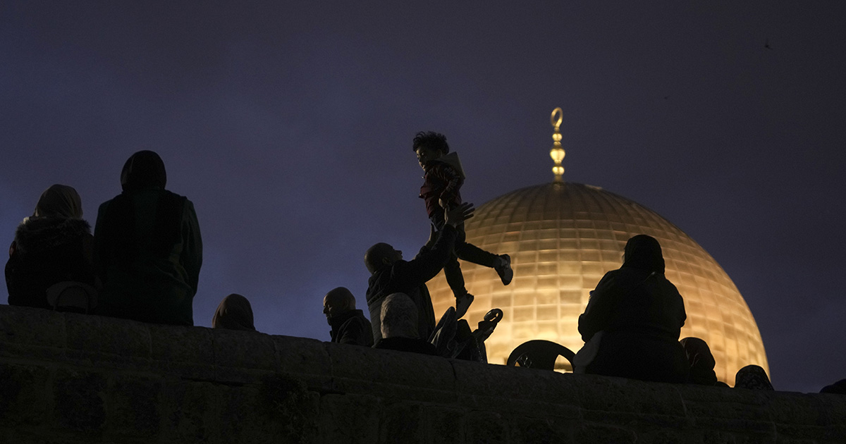 Eid-al-fitr utanför Al Aqsa-moskén i Jerusalem.