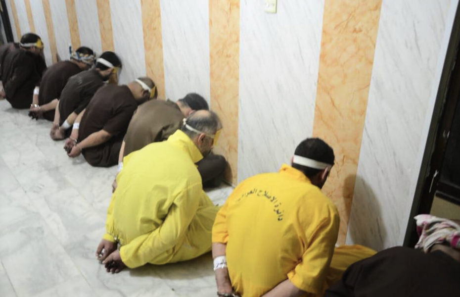 Dödsdömda fångar i Irak, bilden har tillhandahållits av landets inrikesdepartement.