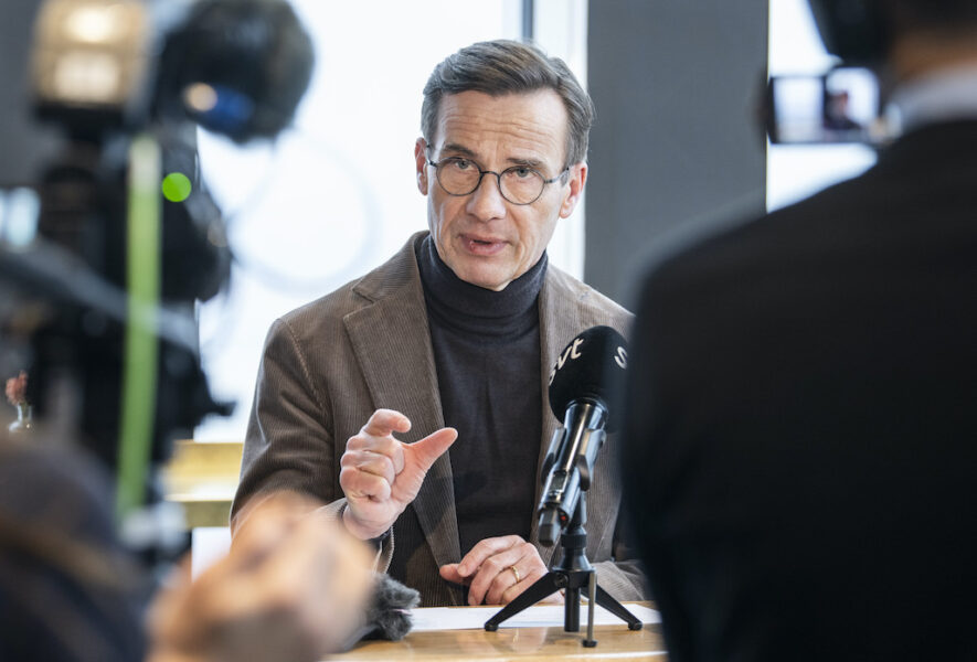 Statsminister Ulf Kristersson (M) håller presskonferens på Malmö live.
