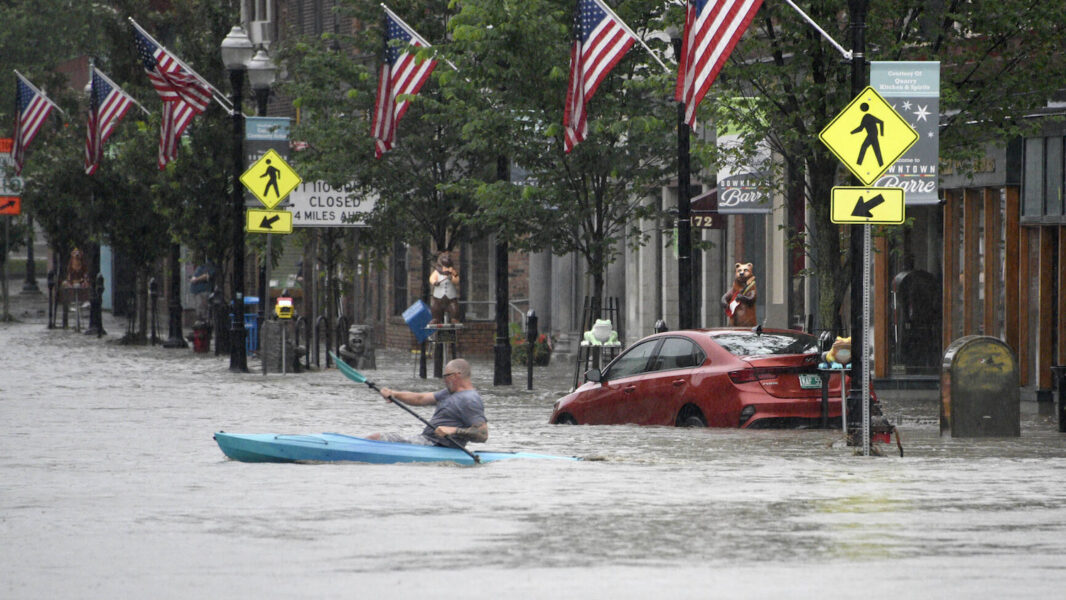 Staden Barre i Vermont har drabbats hårt av översvämningar efter den senaste veckans regnoväder.