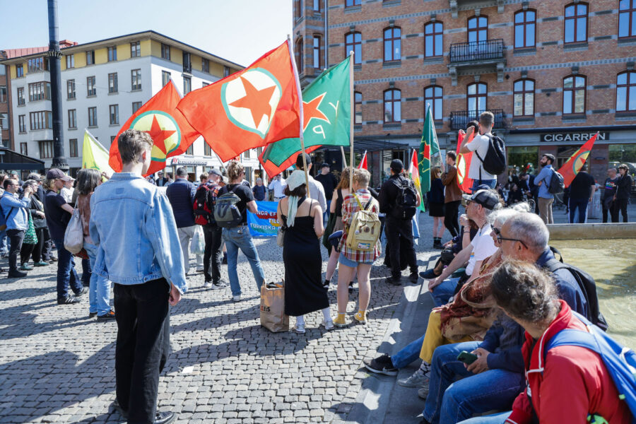 Bild från en demonstration mot Nato vid Järntorget i Göteborg tidigare i somras.