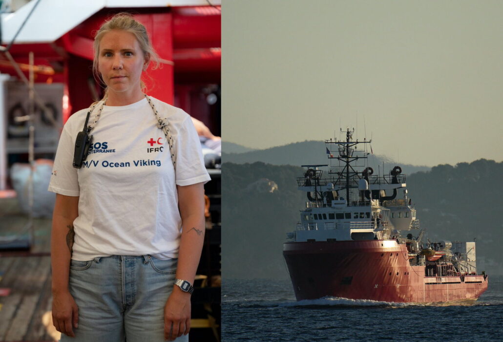 Sjuksköterskan Josefin Karlsson arbetar som hälsodelegat på räddningsfartyget Ocean Viking.