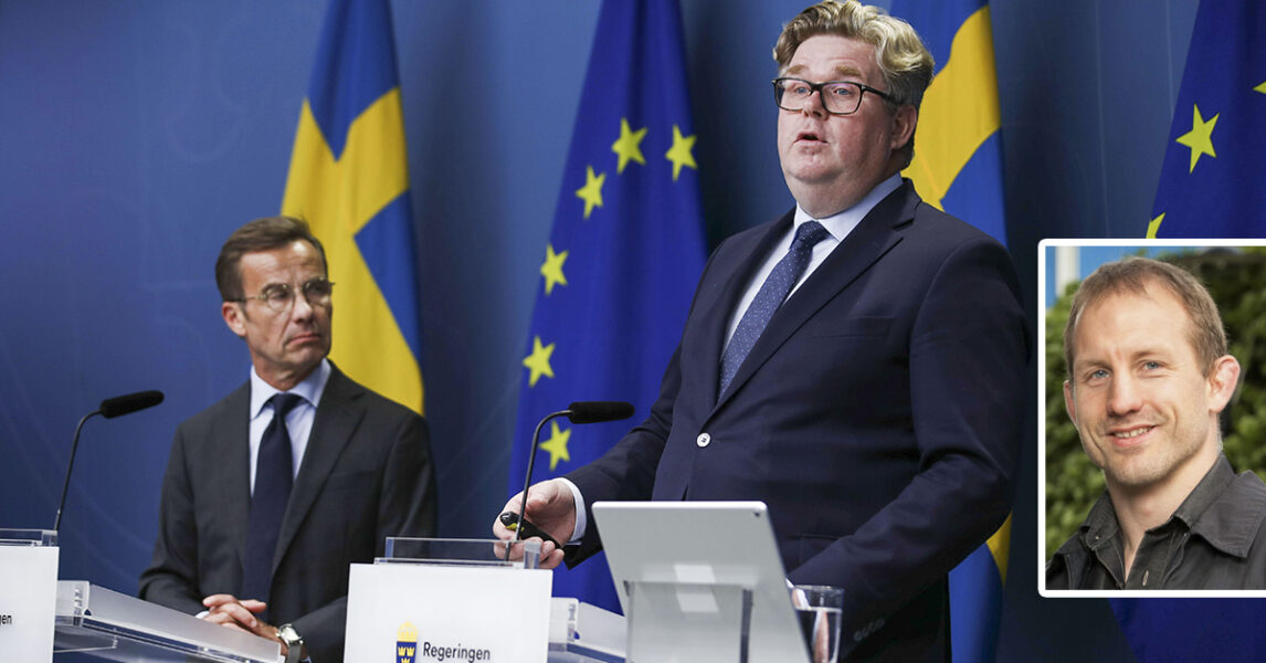 Statsminister Ulf Kristersson och justitieminister Gunnar Strömmer, båda M, gillar att tala om hårda straff.