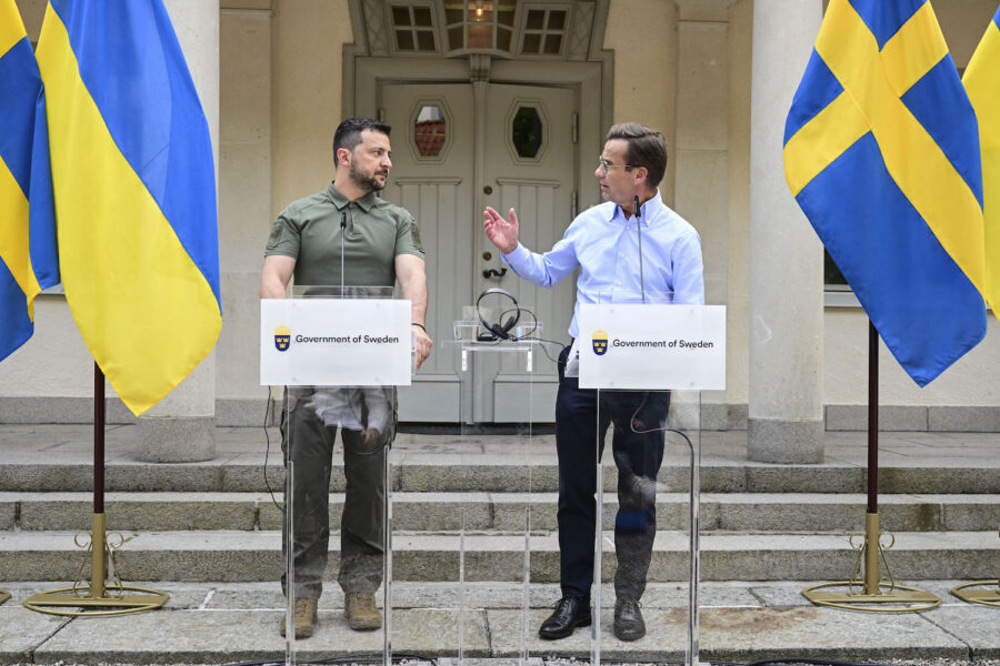 Ukrainas president Volodymyr Zelenskyj besökte på lördagen Harpsund på inbjudan av statsminister Ulf Kristersson.