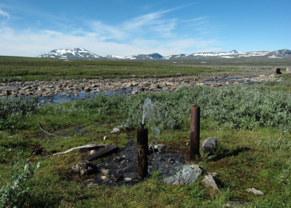 Grundvattenbrunn i Stekenjokk i södra Lappland.