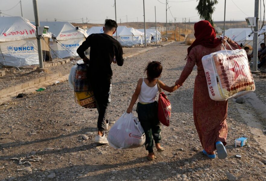Syrier i ett flyktingläger i norra Irak.