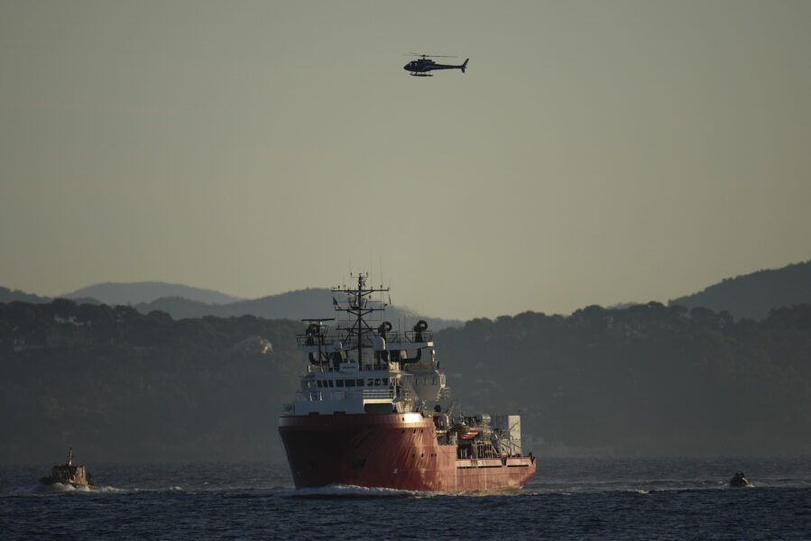 Räddningsfartyget Ocean viking, här utanför franska staden Toulon.