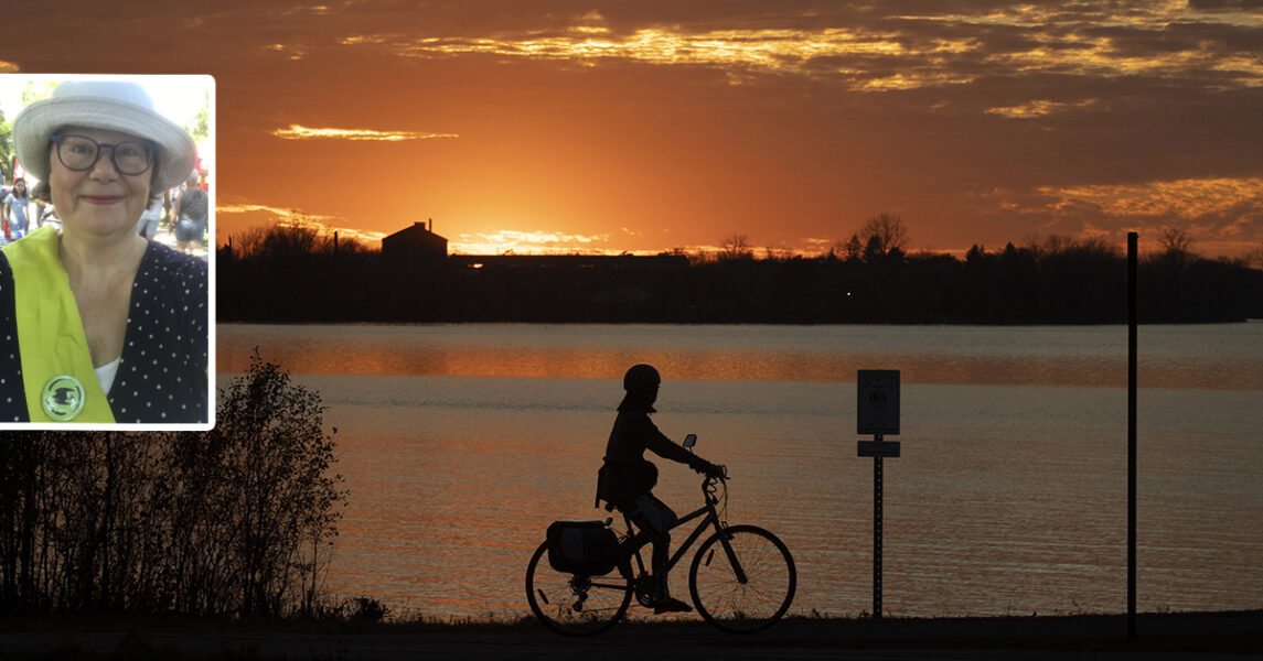En cykeltur längs Ottawafloden.