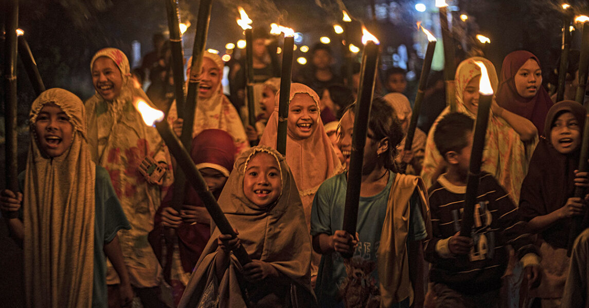 Ramadan är slut och det är fest i Polewali Mandar i Indonesien.