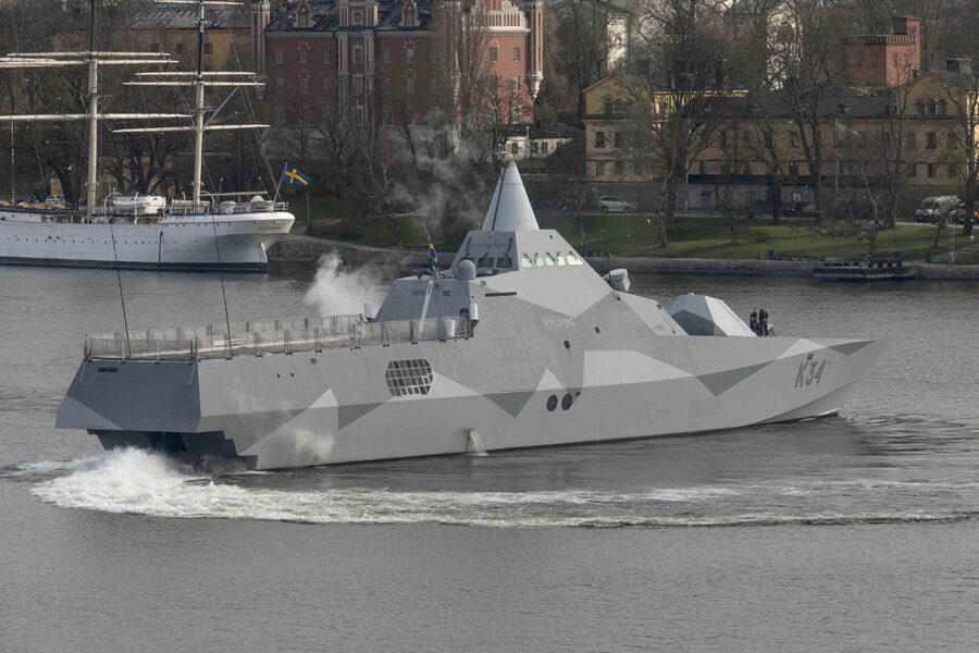 Kustkorvetten HMS Nyköping som deltar i Nato-övningen Northern coasts i Östersjön.