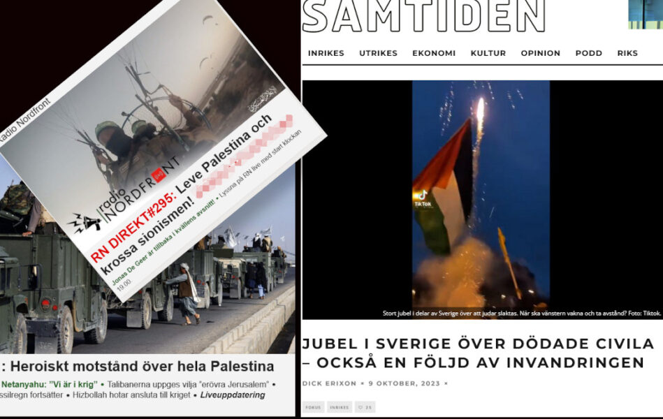 Svenska nazister hyllar Hamas terrordåd.