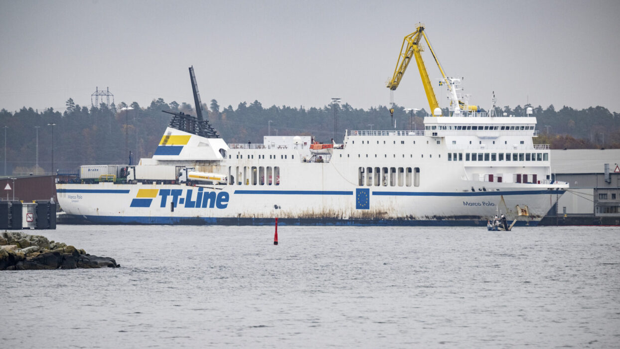 TT-Lines färja Marco Polo gick på grund utanför Blekinge den 22 oktober.