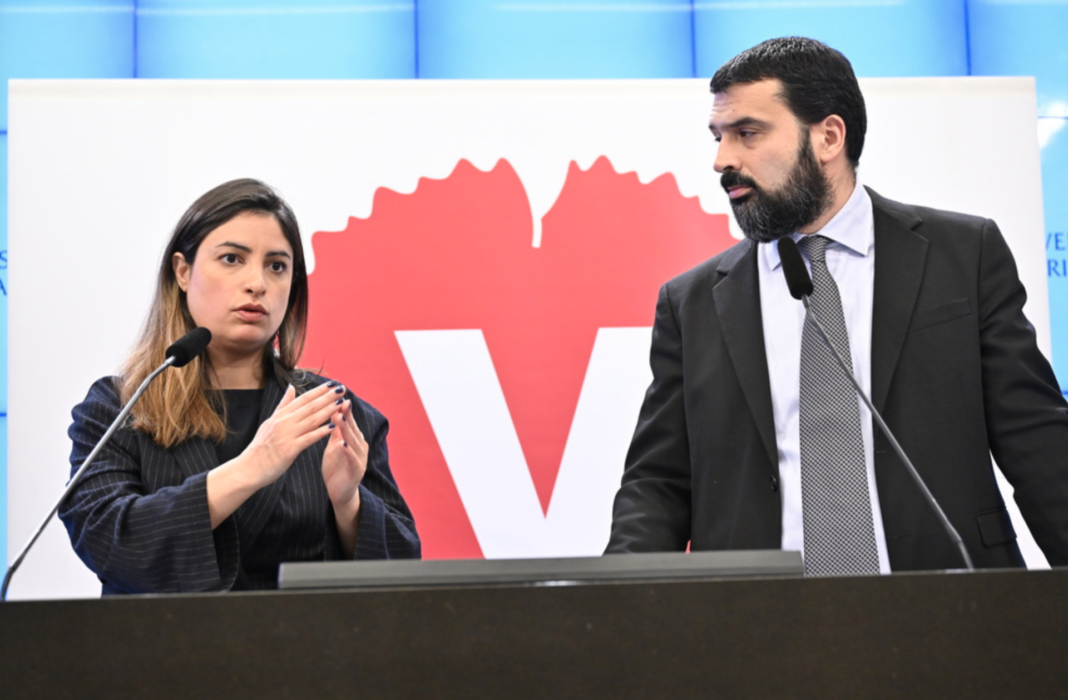Vänsterpartiets partiledare Nooshi Dadgostar och den numera tidigare ekonomiskpolitiska talesperson Ali Esbati.