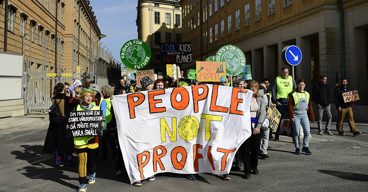 Skolstrejk för klimatet i mars 2022.