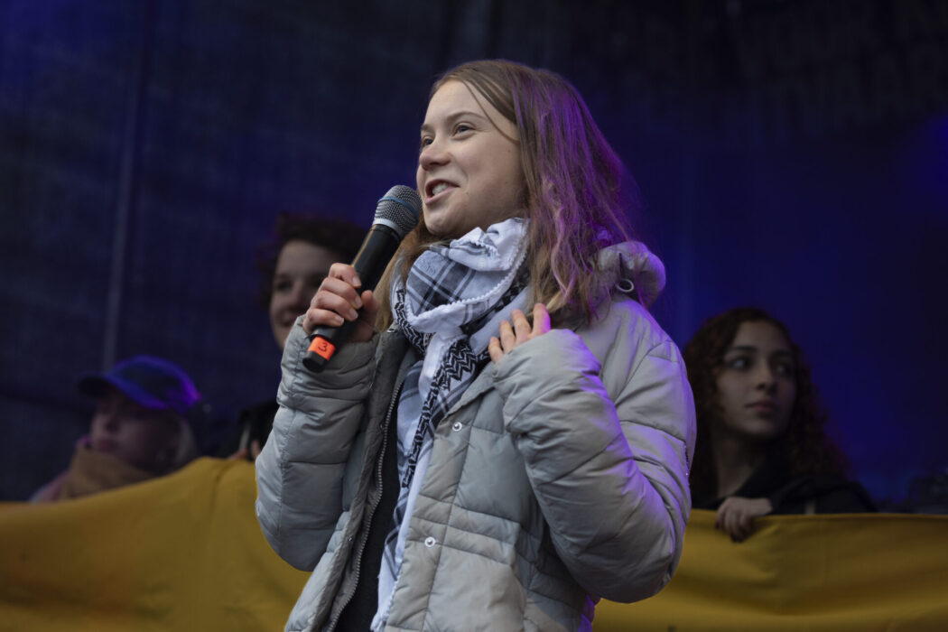 Klimataktivisten Greta Thunberg i Amsterdam.