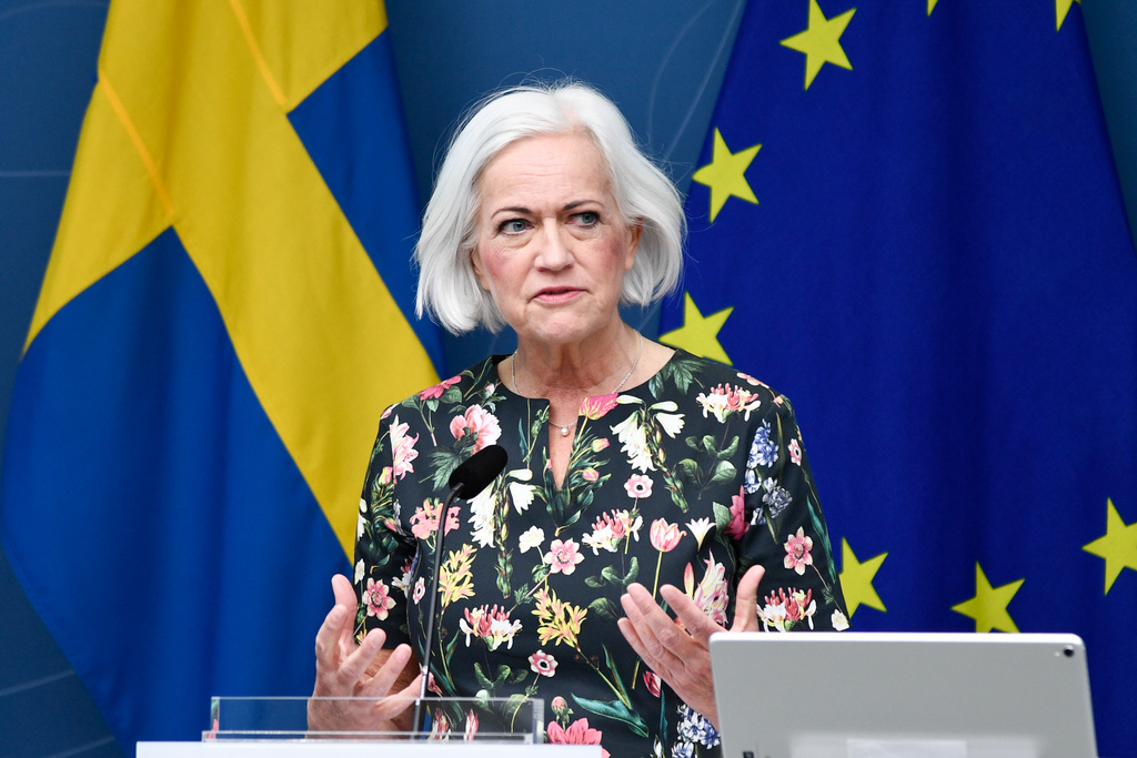 Sjukvårdsminister Acko Ankarberg Johansson (KD) presenterade hur mycket pengar de olika regionerna får i statliga bidrag.