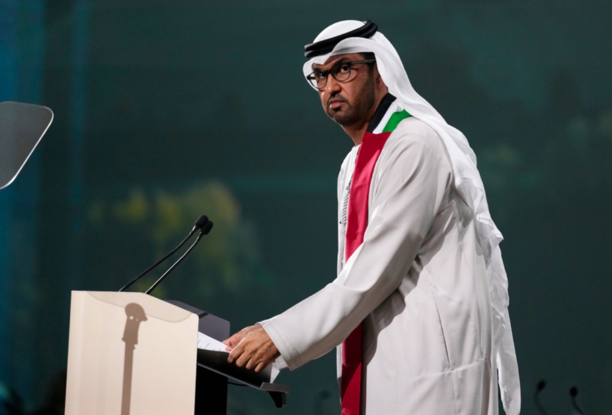 OP28:s ordförande sultan al-Jaber vid klimatmötet i Dubai.