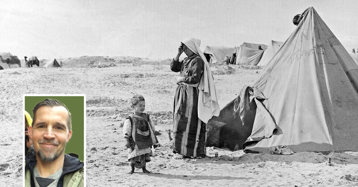 En palestinsk flyktingfamilj i Gaza 1948.